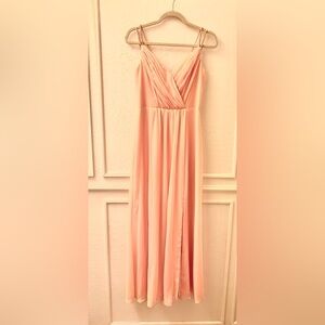 David's Bridal Blush Maxi Dress